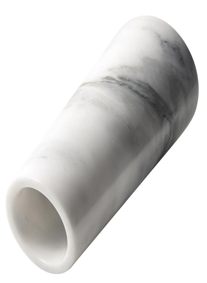 Moreast A Grade Natural Marble White Flower Vase, Finely Polished Stone, Decorative Modern Floral Vase, Concisely Designed Centerpiece, Bedroom, Office Wedding (Cylinder) - Image 4